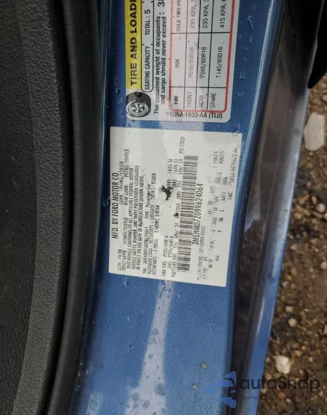 2009 Mercury Milan из США, поврежденный, VIN 3MEHM07Z09R624064